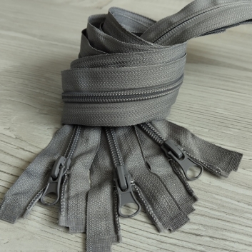 Блискавка спіральна, тип-5, 1 бігуонк, 80 см, світло-сіра (722)