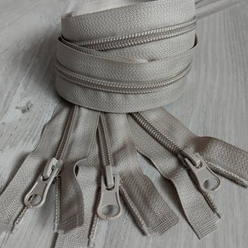 Блискавка спіральна, тип-5, 1 бігуонк, 80 см, світло-бежева (400)