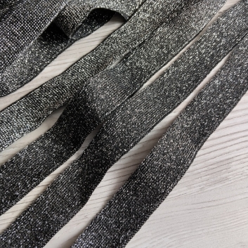 Тасьма трикотажна Лампасна, 20 мм,  срібло