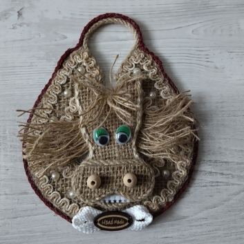 Сувенір Підкова з конем на магніті, 16х13 см (210)