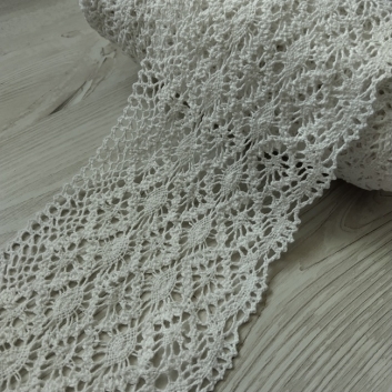 Мереживо натуральне бавовняне, 120 мм, білий