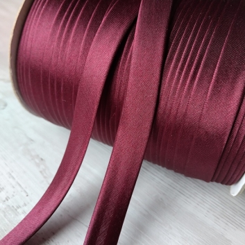 Коса бейка атлас, 15 мм, бордовий (138)