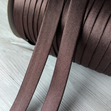 Коса бейка атлас, 15 мм, коричневий (131)