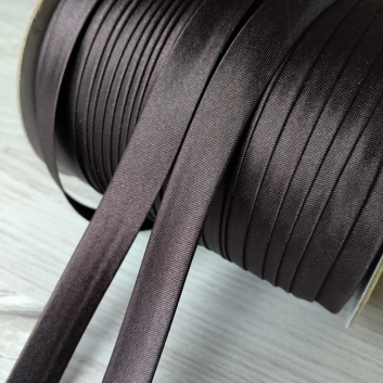 Коса бейка атлас, 15 мм, темно-коричневий (133)