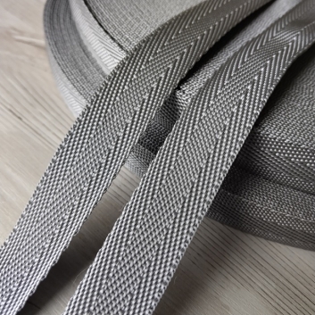 Стрічка ремінна Ялинка, поліпропілен, 20 мм, світло-сіра