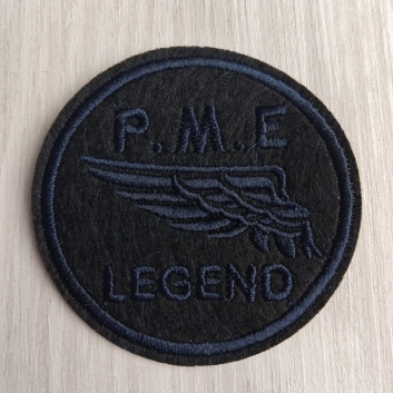 Нашивка клейова, кругла, чорна, 60 мм