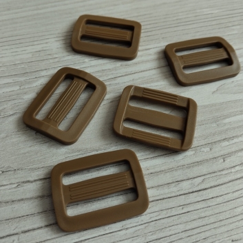 Перетяжка пластикова, двощілинна, 25 мм, койот