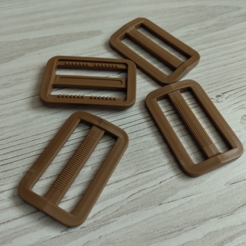 Перетяжка пластикова, двощілинна, 40 мм, койот