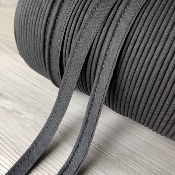 Кант бавовняний вшивний, сірий 8 мм