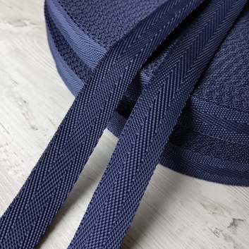 Стрічка ремінна Ялинка, поліпропілен, 20 мм, темно-синя