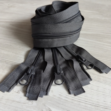 Блискавка спіральна, тип-5, 1 бігуонк, 80 см, сіра (727)